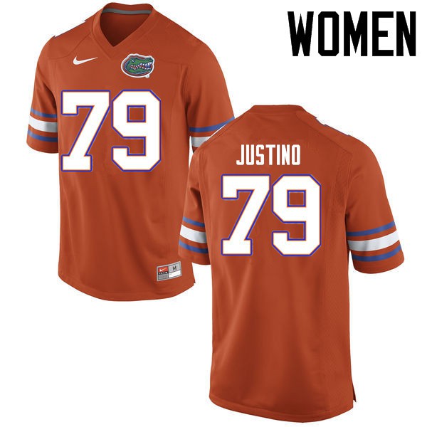 Florida Gators Women #79 Daniel Justino College Football Jerseys Orange